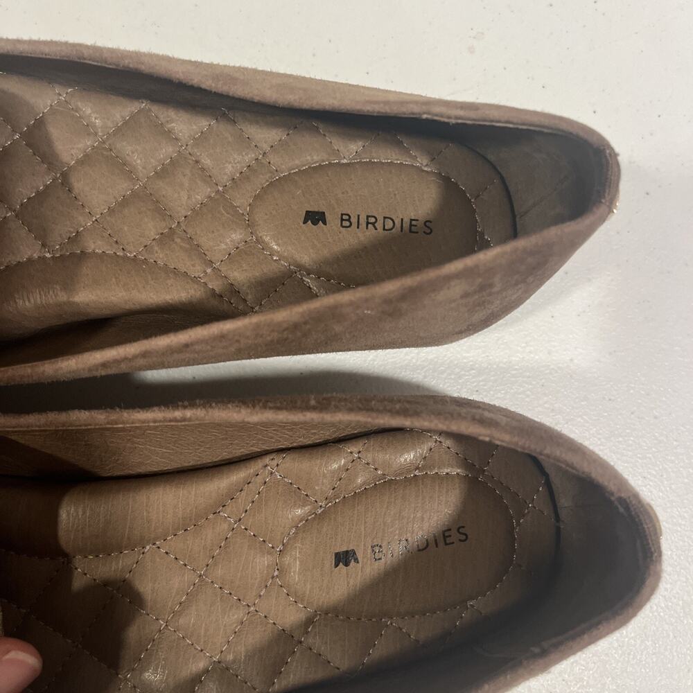 Birdie Women's Loafer Tan Suede Shimmer 7.5 Business Comfort Preppy Work Casual - Picture 5 of 9
